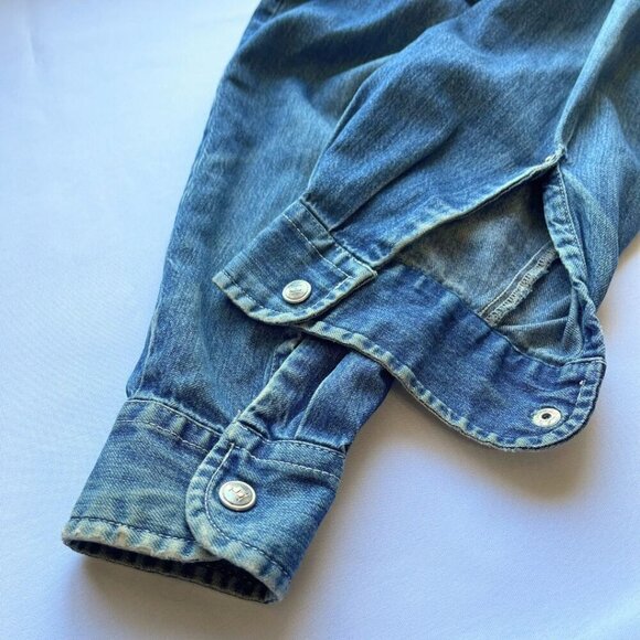 TOMMY HILFIGER MEN'S VINTAGE 90S SPORT TECH DENIM ZIP UP SHIRT - S - Picture 11 of 12